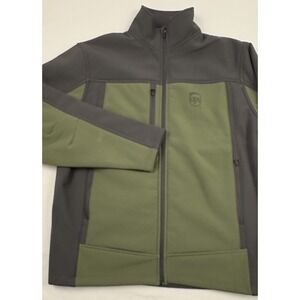 UPS Uniform Tri-Mountain Sherpa Lined Soft Shell Jacket Green/Gray Medium EUC